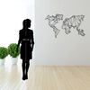 Homemania Wall Decoration World Map 120x72 cm Metal Black