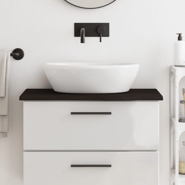 vidaXL Bathroom Countertop Dark Brown 80x40x2 cm Treated Solid Wood