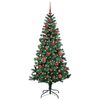 vidaXL Artificial Pre-lit Christmas Tree Green 150 cm PVC and Metal
