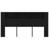 vidaXL Headboard Cabinet Black 200x18.5x104.5 cm