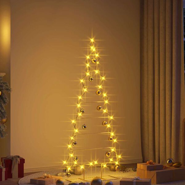 vidaXL Metal Christmas Tree with Stand Gold 150 cm Powder-coated steel