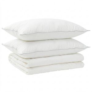 vidaXL Duvet and Pillow Set 3 pcs 200x200 cm Summer 140 GSM Wool White