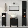 vidaXL Bathroom Furniture Set Wall-mounted with Door 3 pcs Black Oak