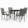 vidaXL 5 Piece Garden Dining Set Grey and Black