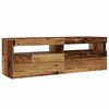 vidaXL TV Cabinet with LED Lights Old Wood 120x35x40 cm Engineered Wood