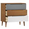 vidaXL Drawer Cabinet MOLDE Brown 80x40x80 cm Solid Wood Pine