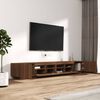 vidaXL 3 Piece TV Cabinet Set with LED Lights Brown Oak Engineered Wood