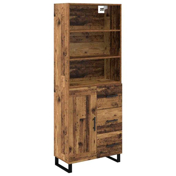 vidaXL Highboard Old Wood 69.5 x 34 x 180 cm Engineered Wood