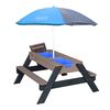 AXI Sand and Water Picnic Table Nick with Umbrella Anthracite and Grey