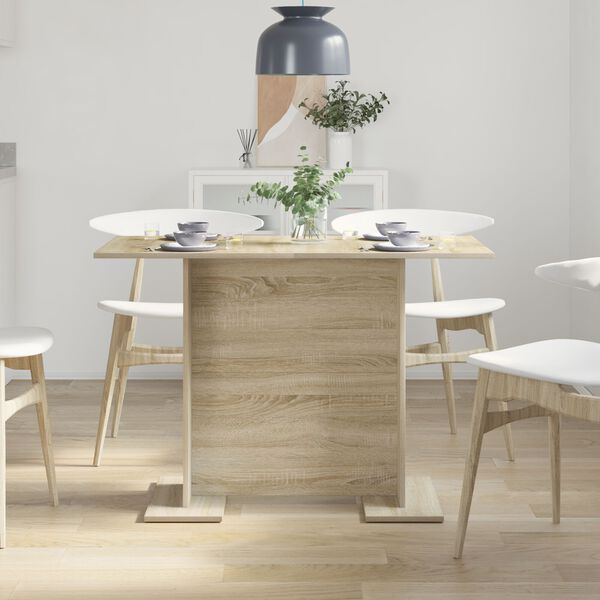 vidaXL Dining Table Sonoma Oak 110x60x75 cm Engineered Wood