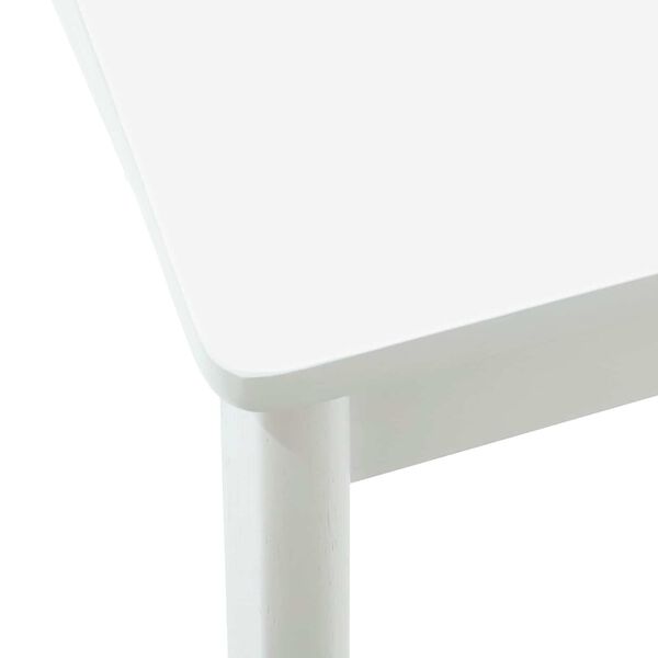 vidaXL Dining Chair 2 pcs White and White Solid Rubber Wood