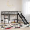 vidaXL Kids'Loft Bed Frame with Slide Black and Anthracite