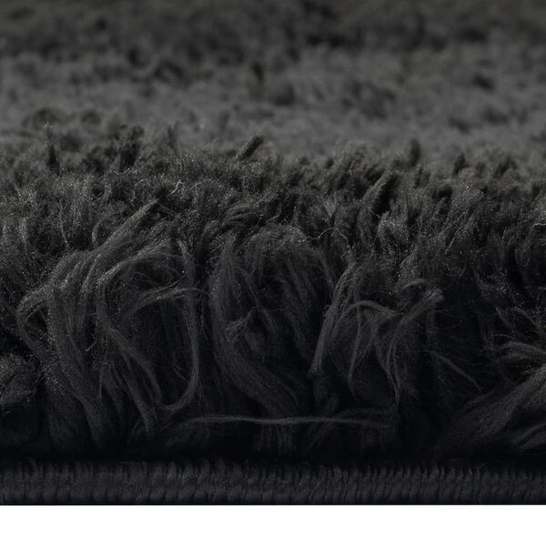 vidaXL High Pile Shaggy Rug Black 100x200 cm 50 mm