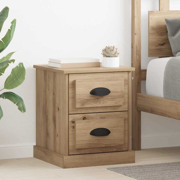 vidaXL Bedside Cabinet with Drawer 2 pcs Artisan Oak 39 x 39 x 47.5 cm
