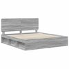 vidaXL Bed Frame Grey Sonoma 200 x 200 cm Solid Pine Wood