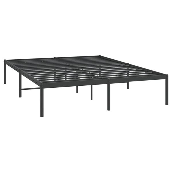 vidaXL Metal Bed Frame without Mattress Black 160x200cm