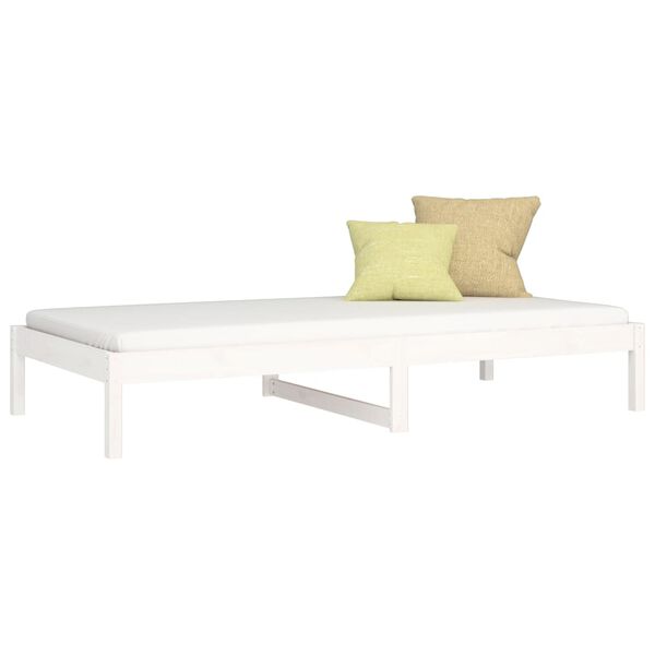 vidaXL Day Bed without Mattress White 90x200 cm Solid Wood Pine