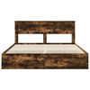 vidaXL Bed Frame with Drawer Smoked Oak 200 x 200 cm Engineer Wood