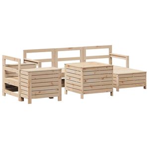 vidaXL 7 Piece Garden Sofa Set Solid Wood Pine