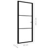 vidaXL Interior Door ESG Glass and Aluminium 93x201.5 cm Black