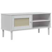 vidaXL TV Cabinet SENJA Rattan Look White 106x40x49cm Solid Wood Pine