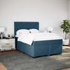 vidaXL Box Spring Bed with Mattress Blue 140x190 cm Velvet