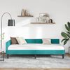 vidaXL Corner Bed Frame with Headboard Turquoise 90 cm x 190 cm Velvet