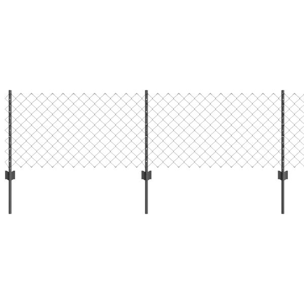 vidaXL Fence with Post Grey 0.6 x 25 m Steel and PVC