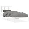 vidaXL Metal Bed Frame without Mattress with Headboard White 90x200cm