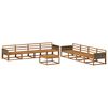 vidaXL Outdoor Sofa Set 9 pcs Natural Solid Acacia Wood