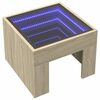 vidaXL Bedside Table with Infinity LED Sonoma Oak 40x40x30 cm