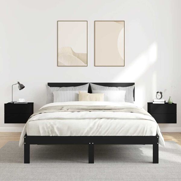 vidaXL Bedside Cabinets 2 pcs Black 40x30x30 cm Engineered Wood