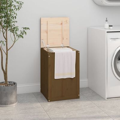 vidaXL Laundry Box Honey Brown 44x44x66 cm Solid Wood Pine