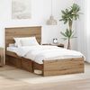 vidaXL Bed Frame Artisian Oak 100 x 200 cm Solid Pine Wood