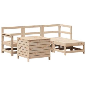 vidaXL 5 Piece Garden Sofa Set Solid Wood Pine