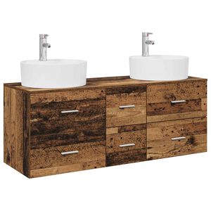 vidaXL Bathroom Furniture Set 3 pcs Old Wood 49.5 x 44.5 x 65 cm