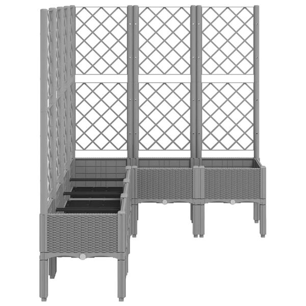 vidaXL Garden Planter with Trellis Light Grey 160x120x142 cm PP