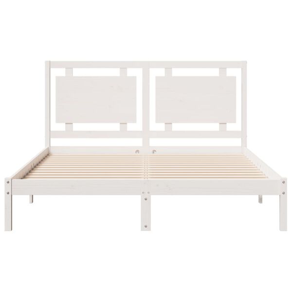 vidaXL Extra Long Bed Frame without Mattress White 160x210 cm Solid Wood