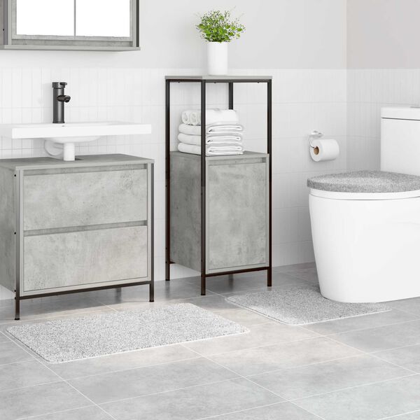 vidaXL Anti-slip Bath Mat Set 3 pcs Grey PP