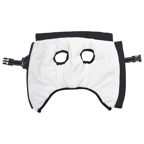 vidaXL Dog Coat with Harness Black M Fleece and Polyester