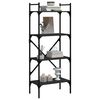vidaXL Bookcase 4-Tier Black 56x31.5x138.5 cm Engineered Wood