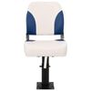 vidaXL Foldable Boat Seat 2 Set Blue and White 41x36x48 cm