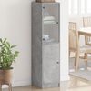 vidaXL Highboard with Glass Door Concrete Grey 35x37x142 cm