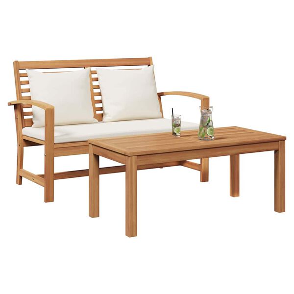 vidaXL Garden Sofa Set Natural Solid teak wood