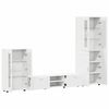 vidaXL TV Cabinet Set with Drawer with Shelf White Engineered Wood