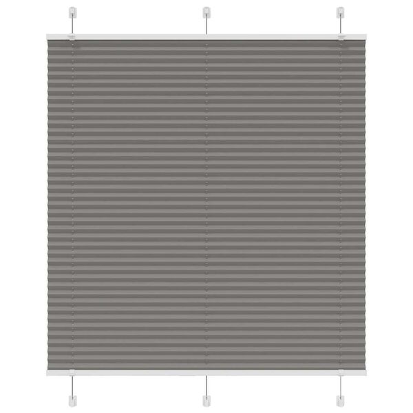 vidaXL Pleated Blind Anthracite 120x150 cm Fabric Width 119.4 cm Polyester