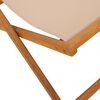 vidaXL Folding Beach Chair Taupe Solid Wood Eucalyptus and Fabric