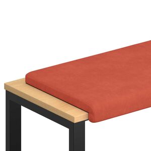 vidaXL Bench Cushion Corduroy Red Orange Depth 35 cm