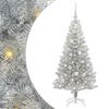 vidaXL Christmas Tree with 150 LEDs with Stand Silver 120 cm PET