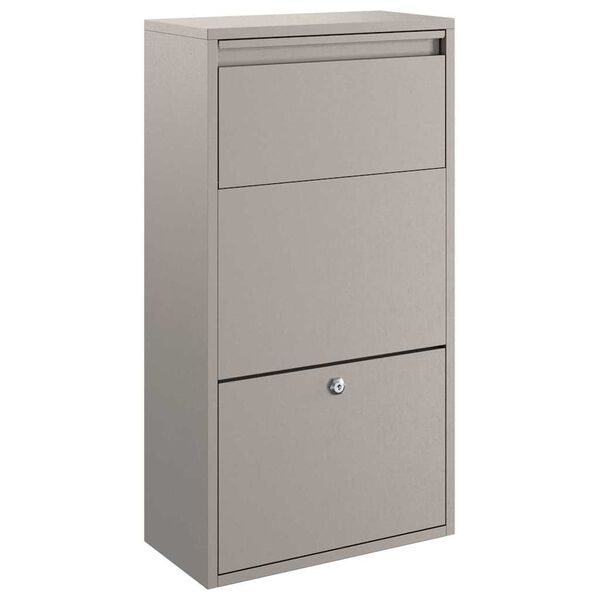 vidaXL Parcel Drop Box with Storage Brown 44 x 22 x 82 cm Steel